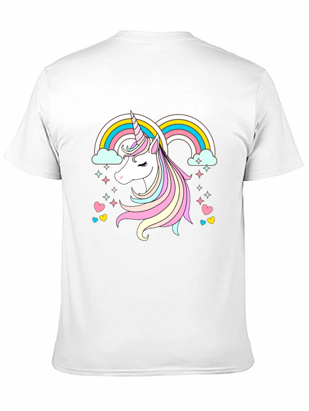 Unicorn Rainbow Graphic Tee - Black