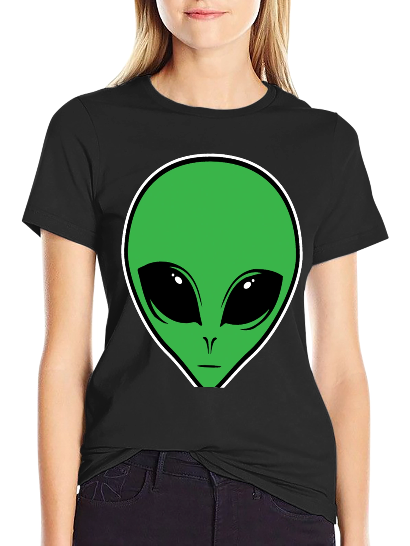 Alien Graphic T-Shirt - Black Cotton Tee