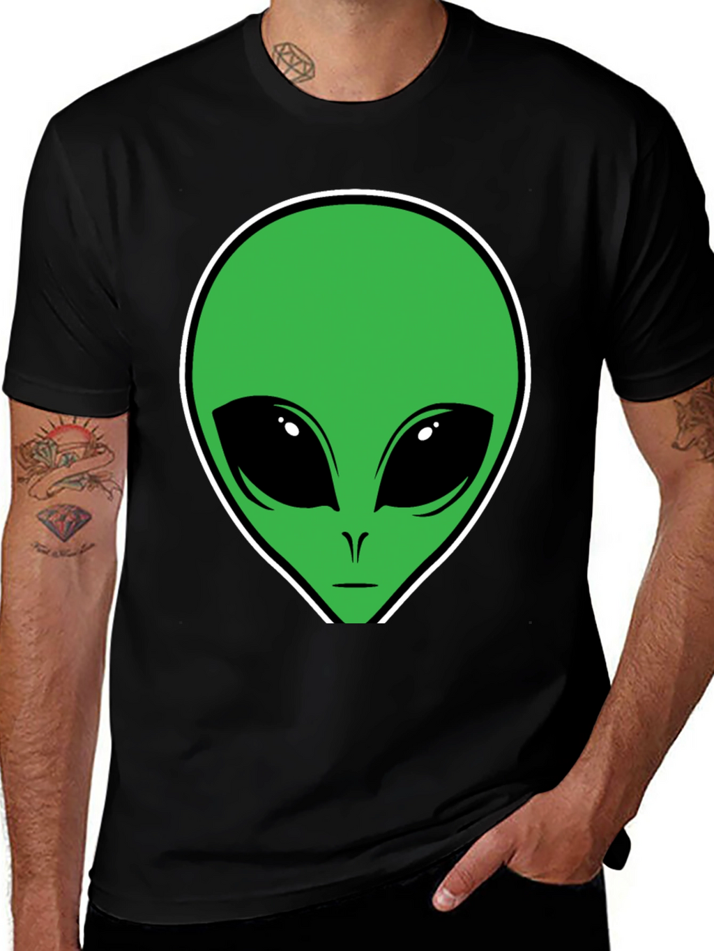 Alien Graphic T-Shirt - Black Cotton Tee