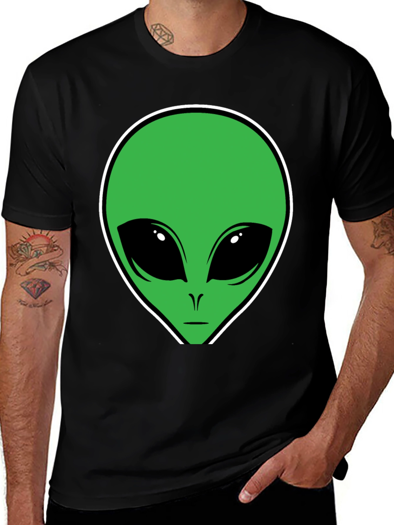 Alien Graphic T-Shirt - Black Cotton Tee