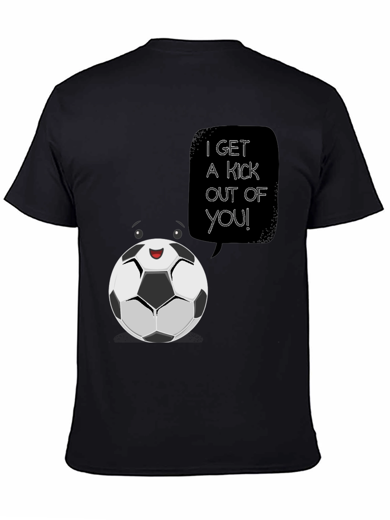 Soccer Ball Cartoon Graphic T-Shirt - I Get a Kick Out of You!