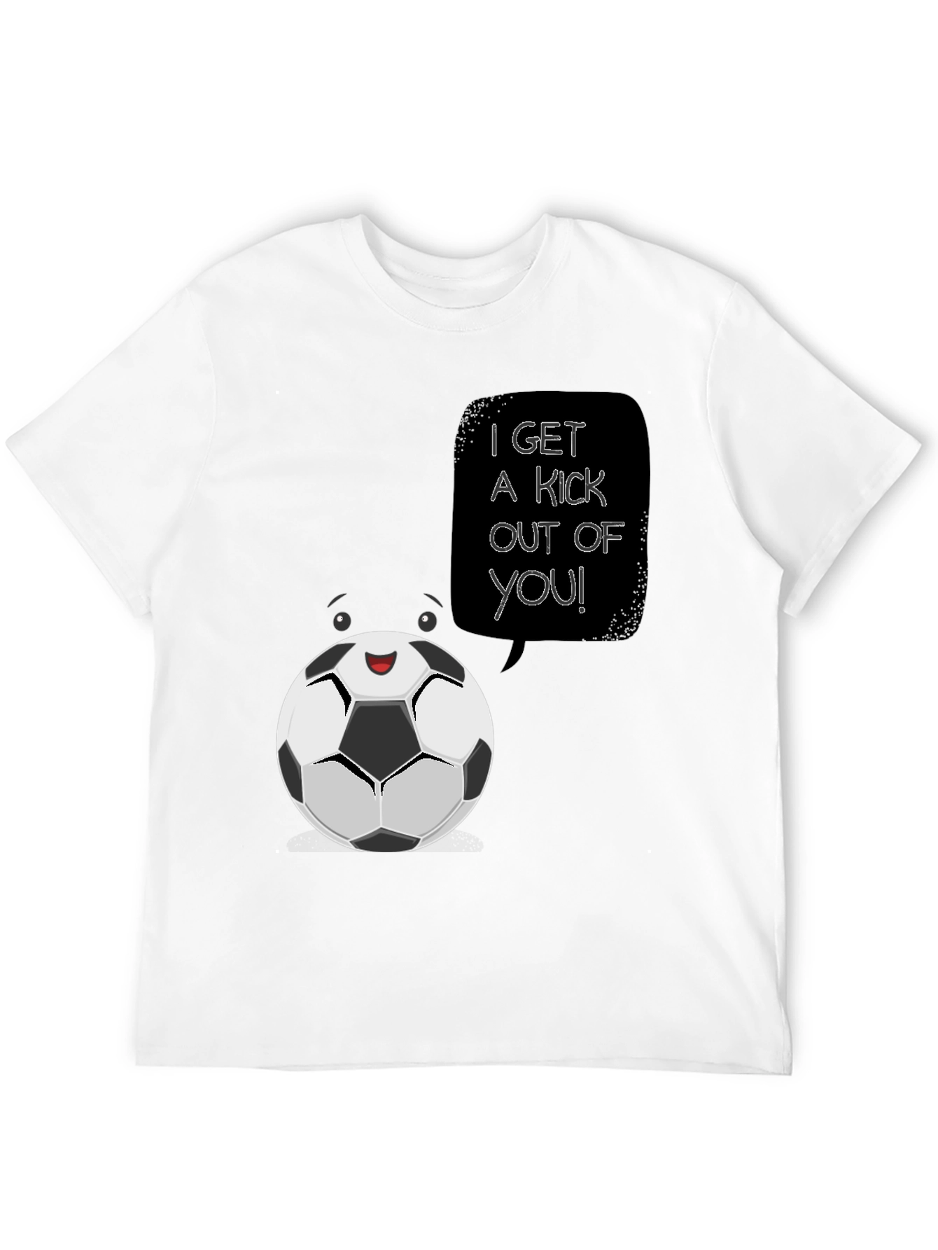 Soccer Ball Cartoon Graphic T-Shirt - I Get a Kick Out of You!