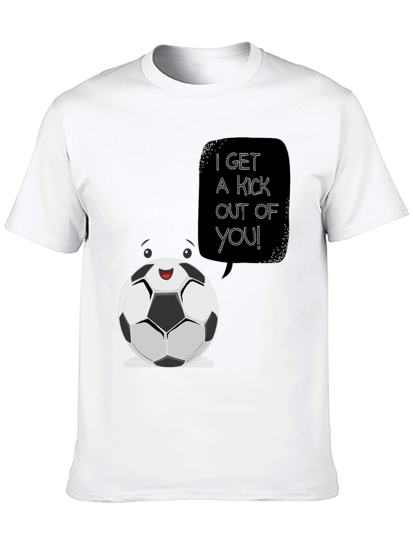 Soccer Ball Cartoon Graphic T-Shirt - I Get a Kick Out of You!