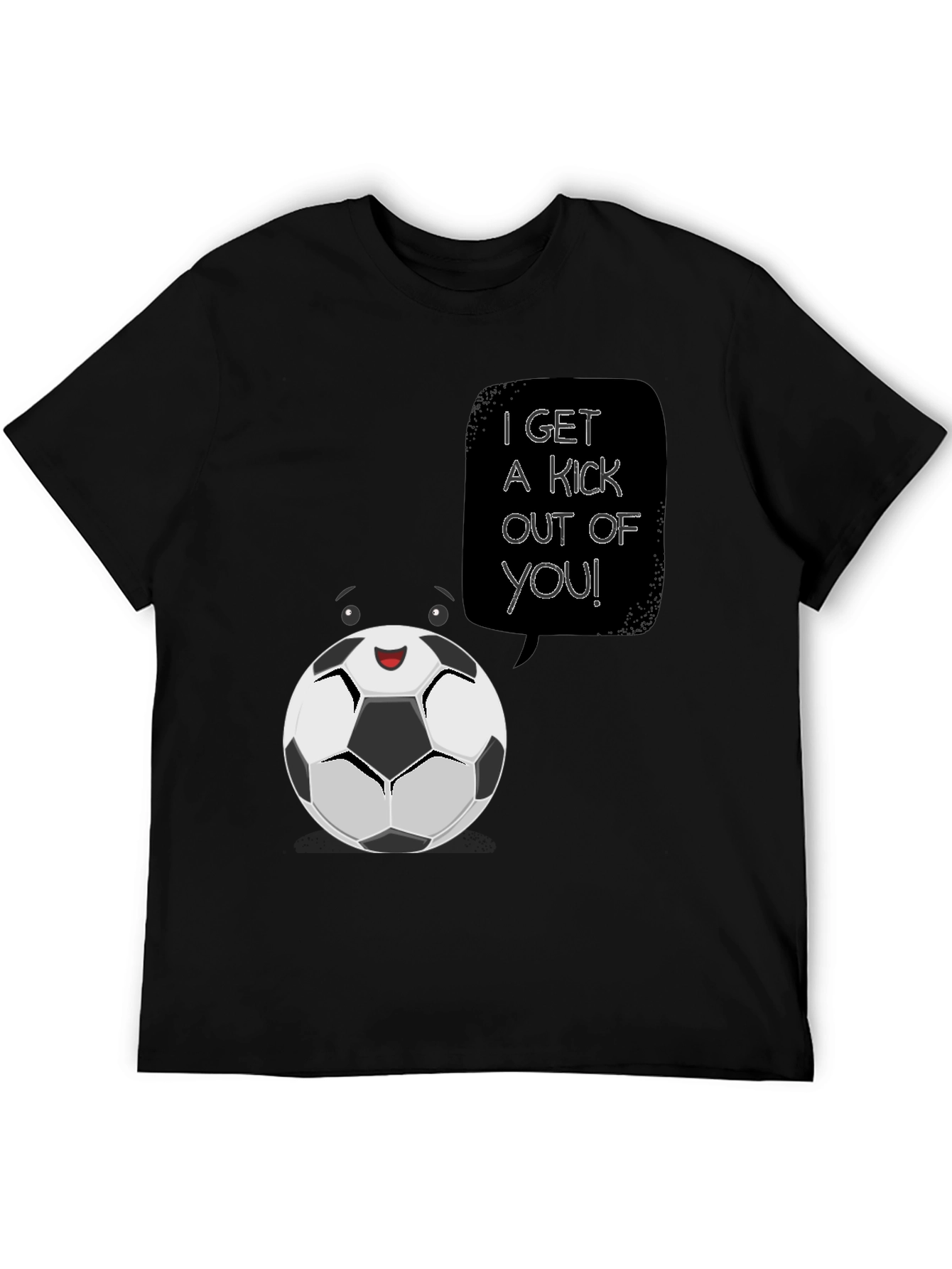 Soccer Ball Cartoon Graphic T-Shirt - I Get a Kick Out of You!
