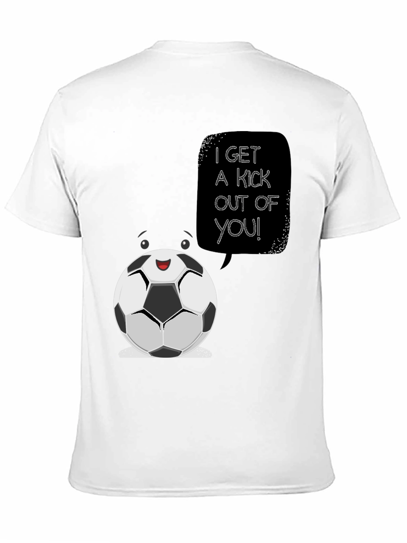Soccer Ball Cartoon Graphic T-Shirt - I Get a Kick Out of You!