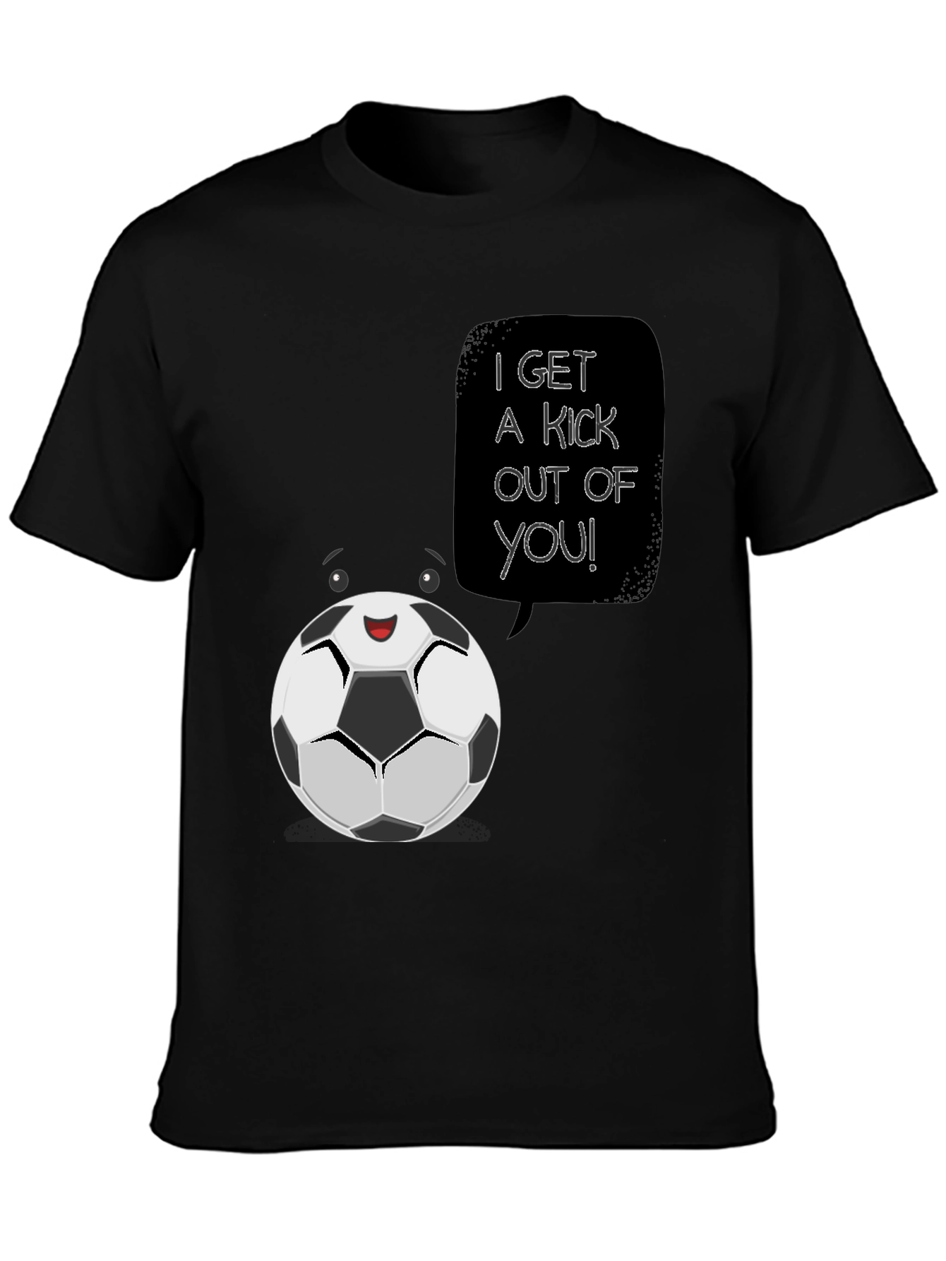 Soccer Ball Cartoon Graphic T-Shirt - I Get a Kick Out of You!