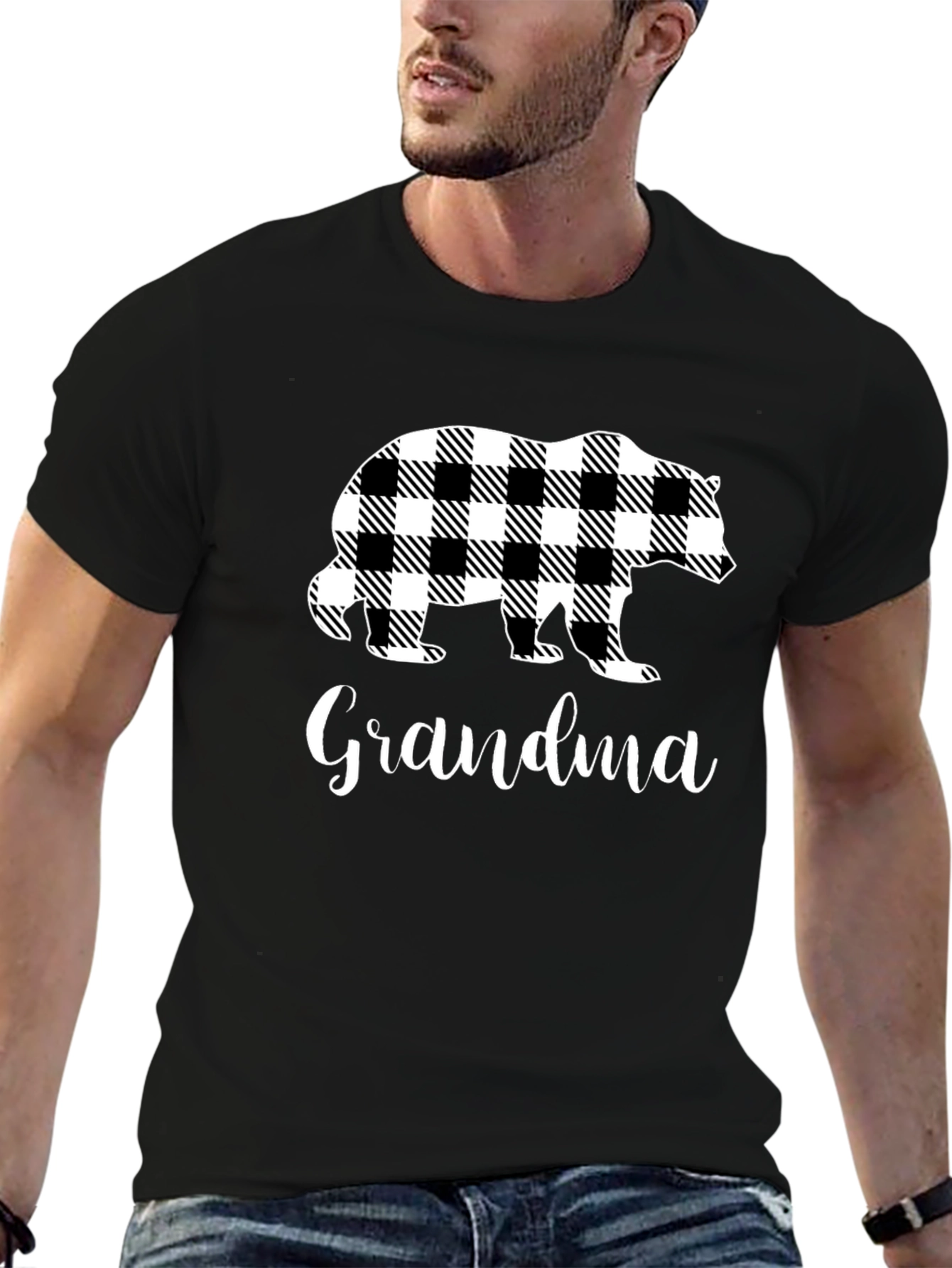 Grandma Bear Plaid T-Shirt
