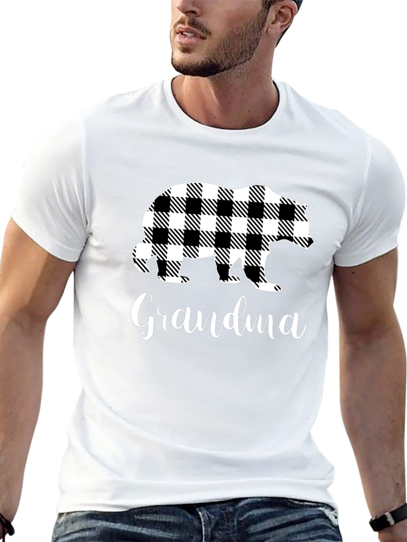 Grandma Bear Plaid T-Shirt