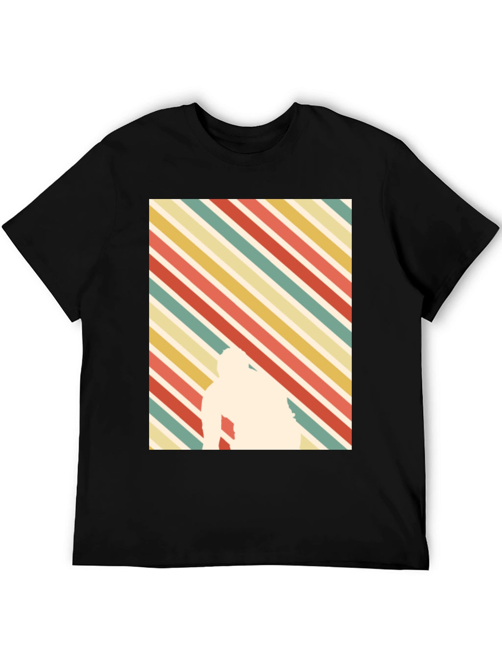 Retro Striped T-Shirt with Silhouette