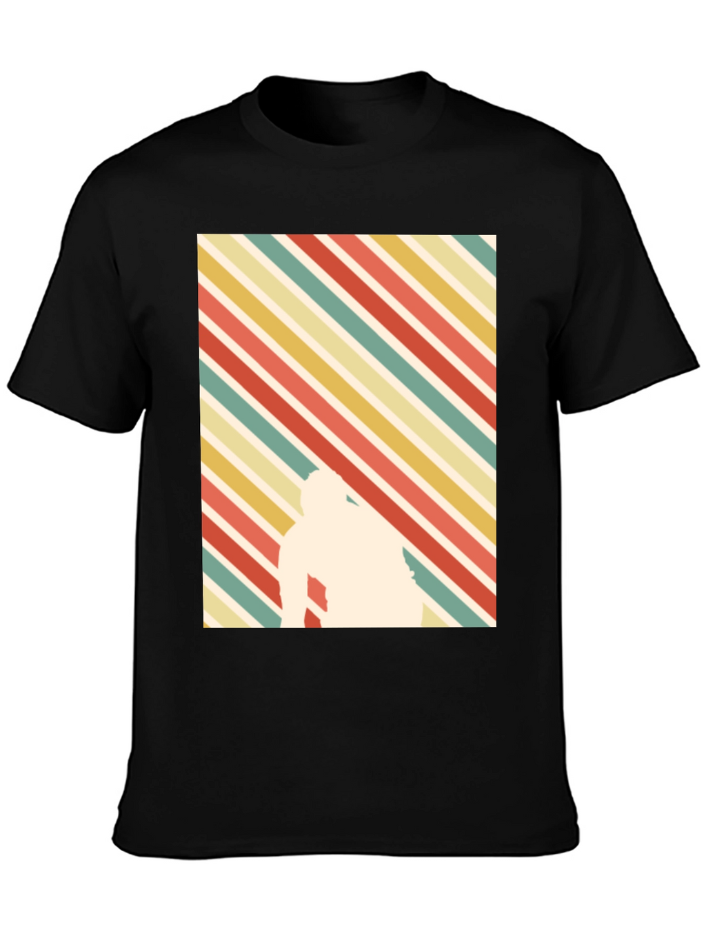 Retro Striped T-Shirt with Silhouette