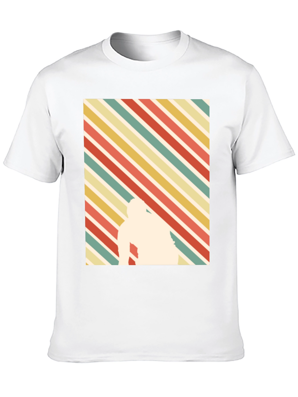 Retro Striped T-Shirt with Silhouette