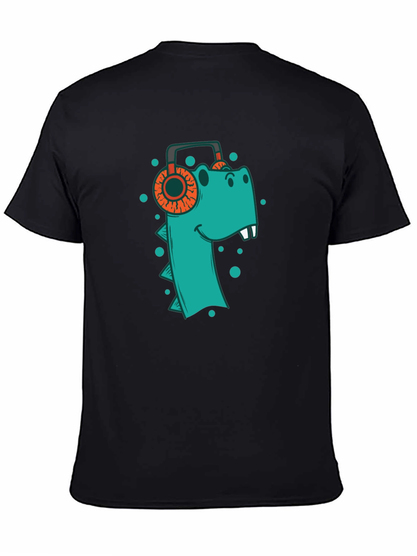 Dino Beats Tee: Cool T-Shirt with Dinosaur & Headphones Design