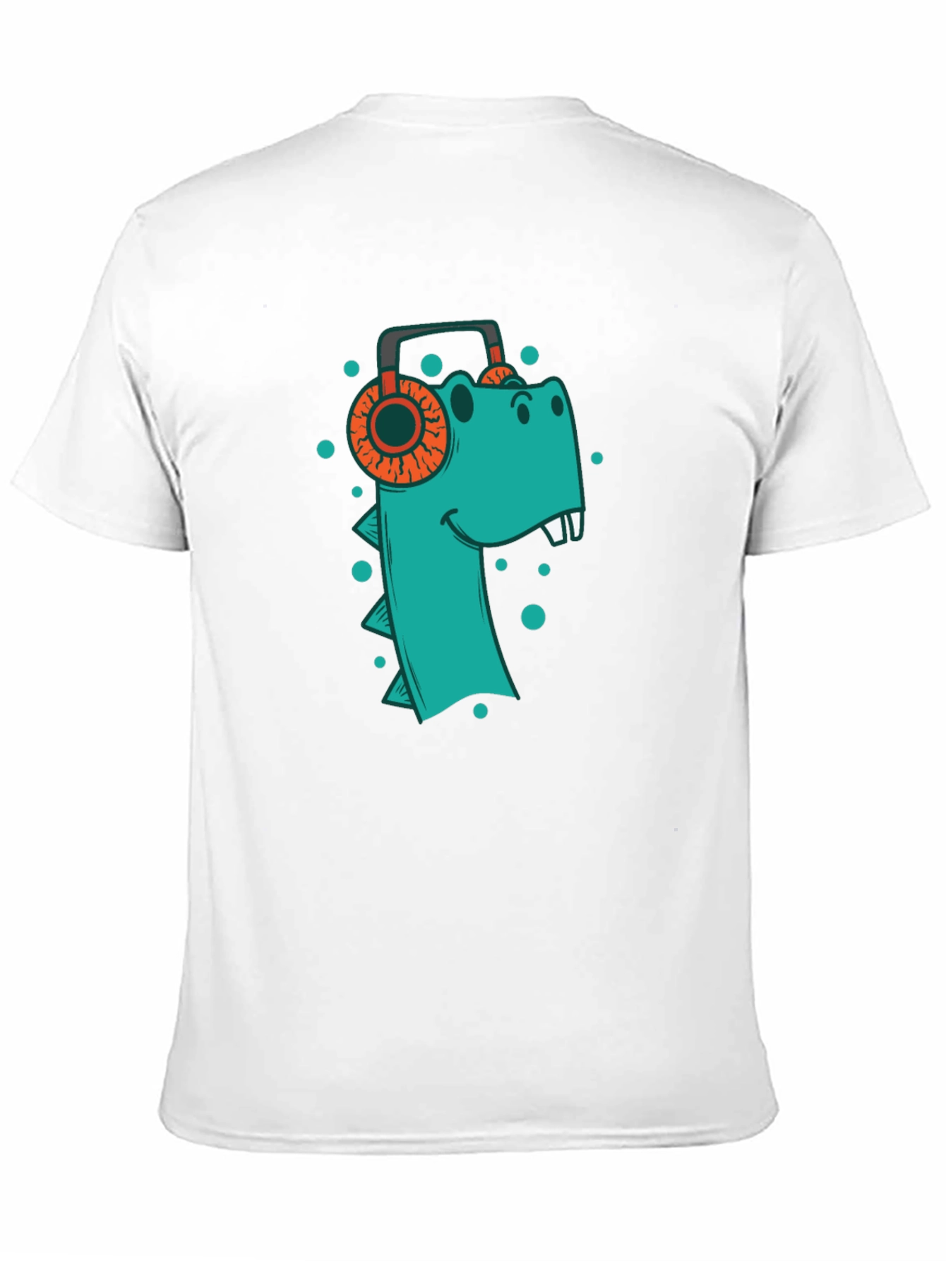 Dino Beats Tee: Cool T-Shirt with Dinosaur & Headphones Design
