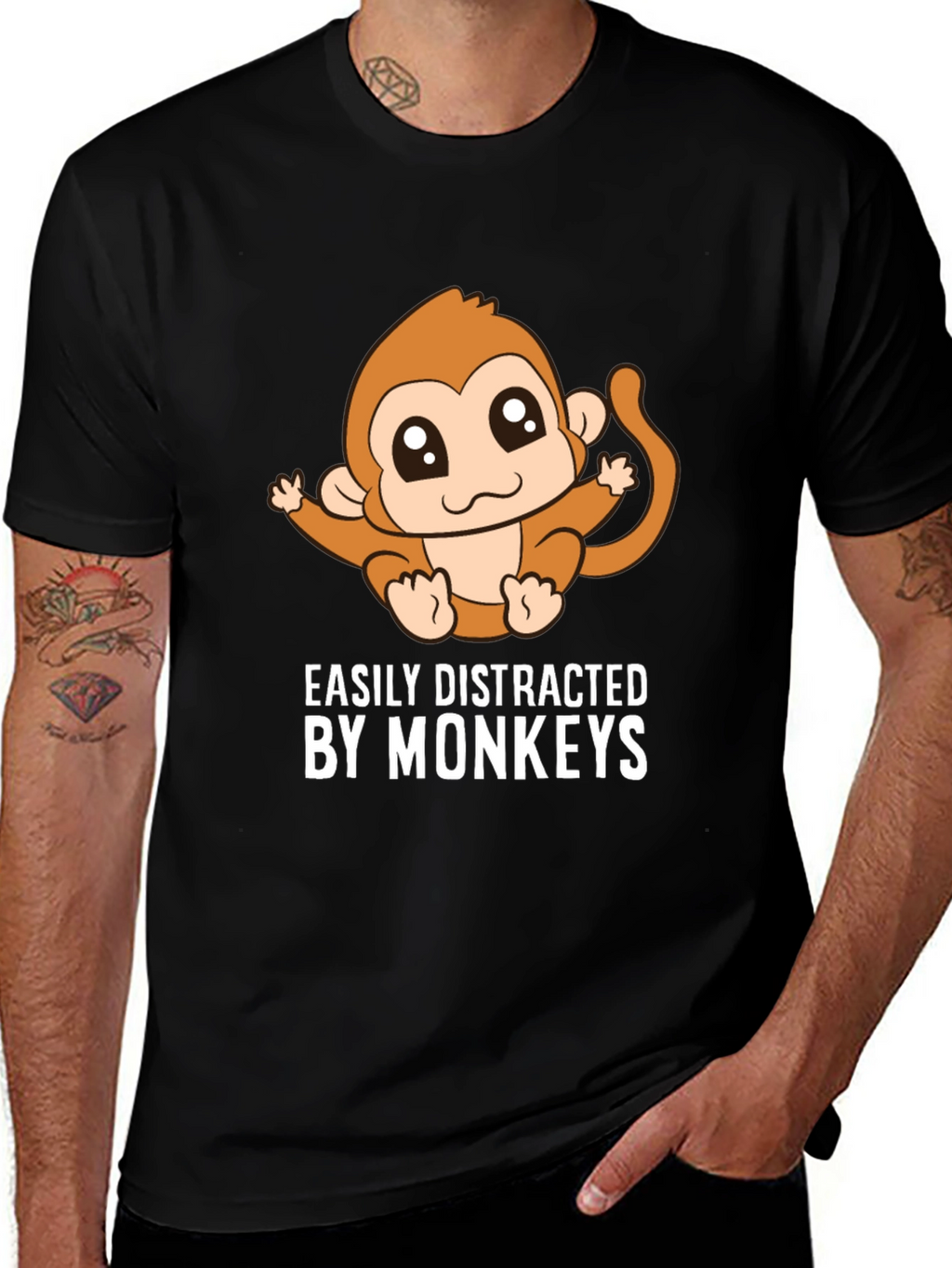 Easily Distracted By Monkeys Graphic Tee