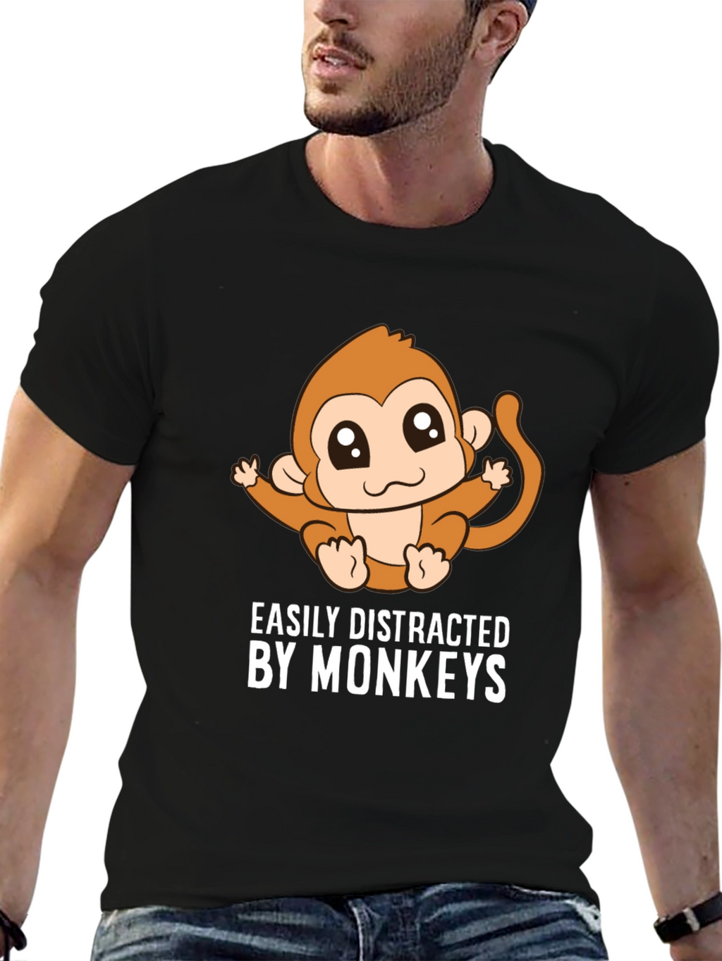 Easily Distracted By Monkeys Graphic Tee