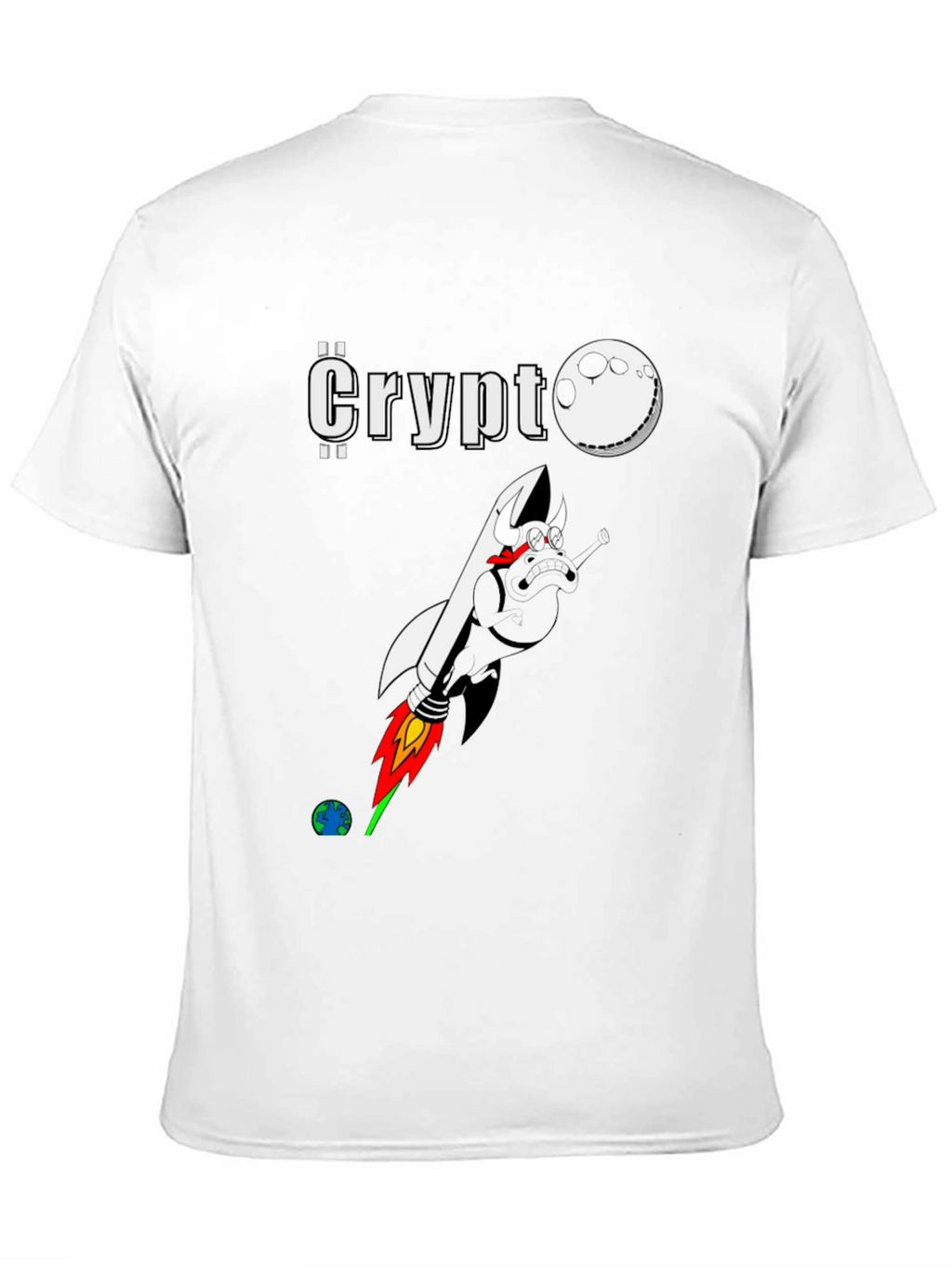 Crypto Moon Rocket Graphic T-Shirt