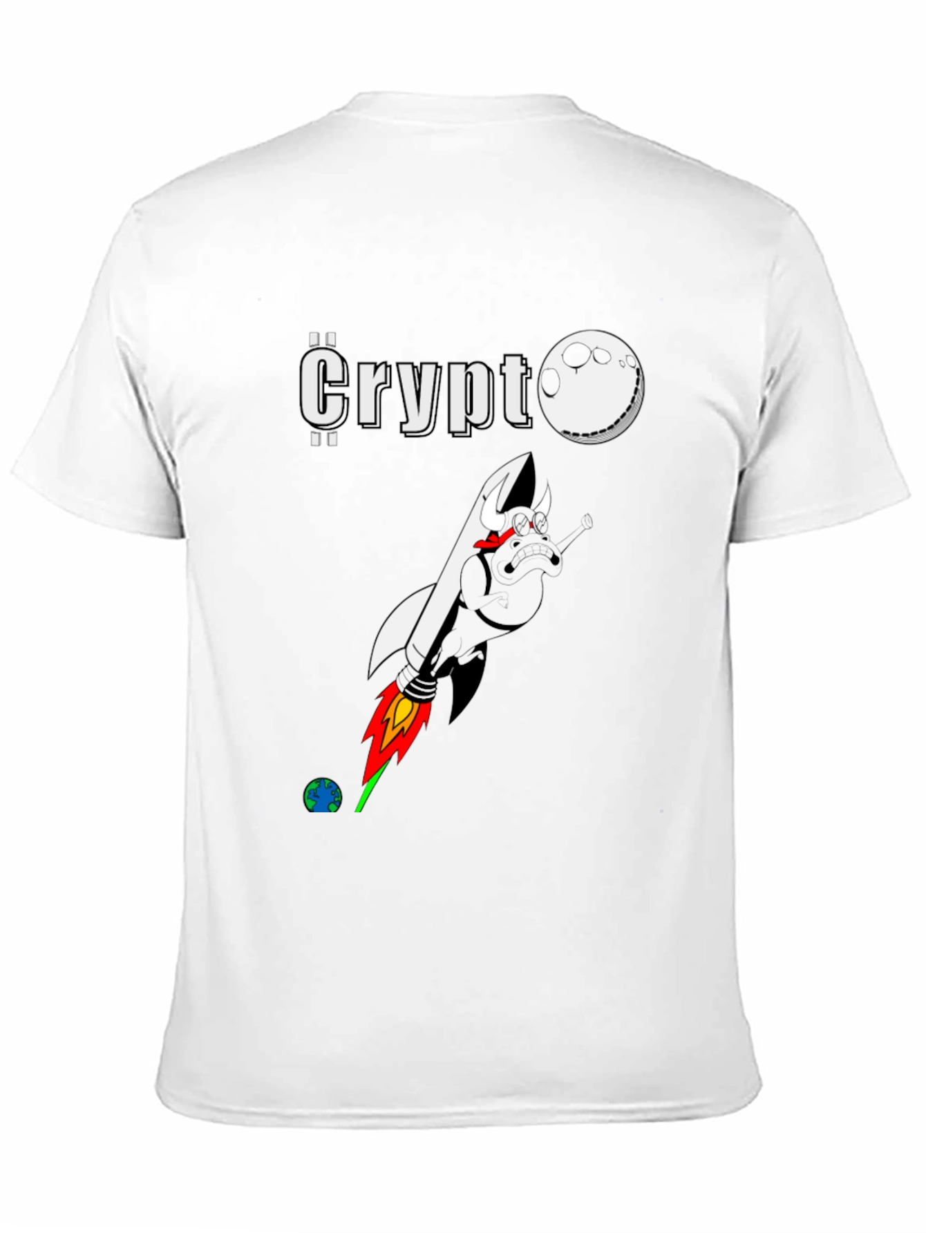 Crypto Moon Rocket Graphic T-Shirt