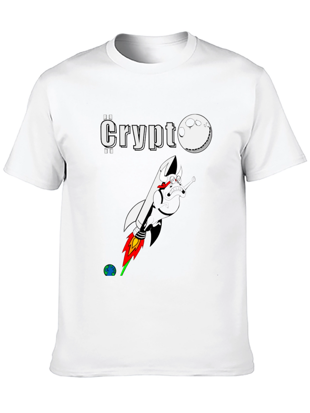 Crypto Moon Rocket Graphic T-Shirt