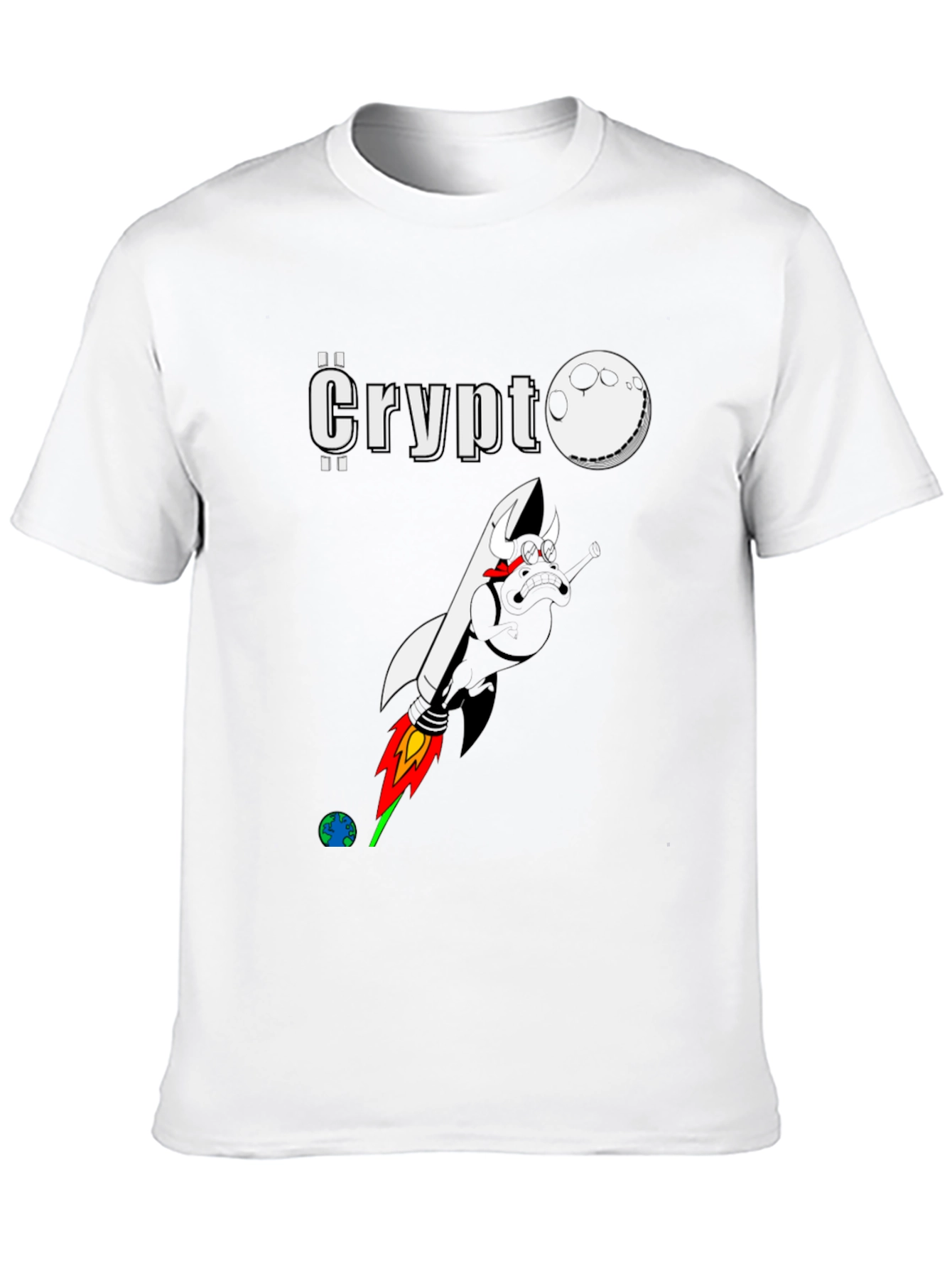 Crypto Moon Rocket Graphic T-Shirt