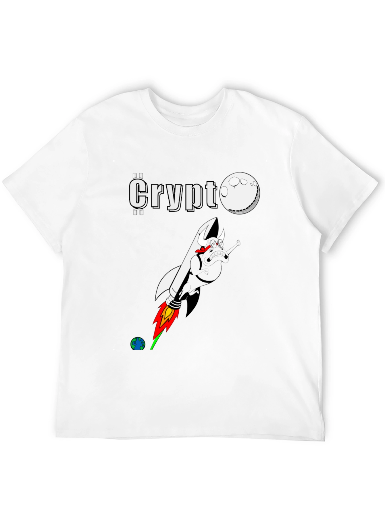 Crypto Moon Rocket Graphic T-Shirt