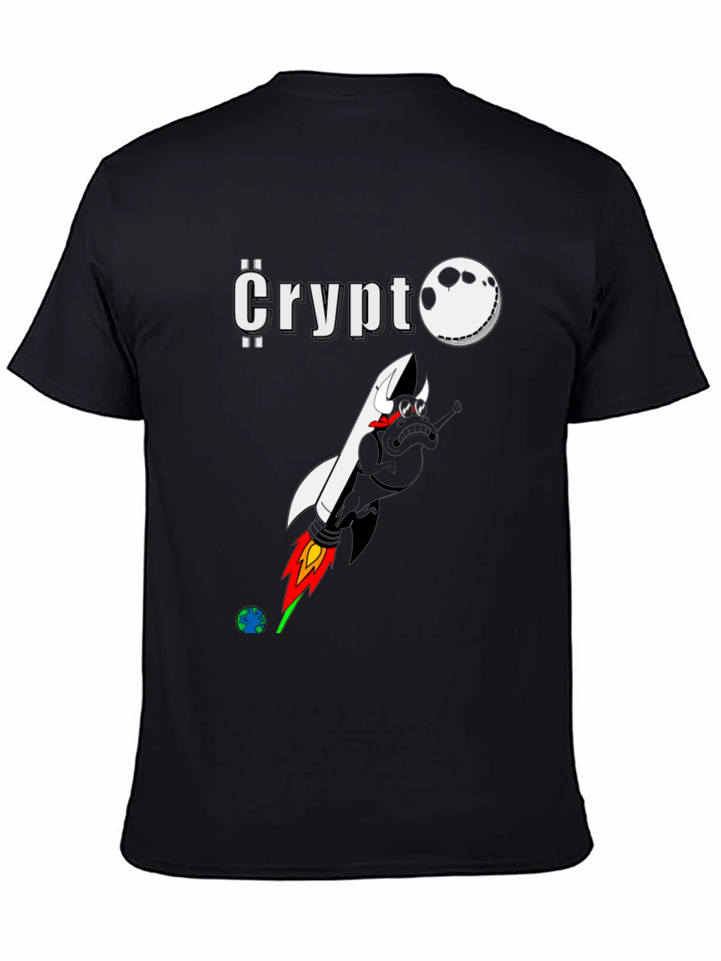 Crypto Moon Rocket Graphic T-Shirt