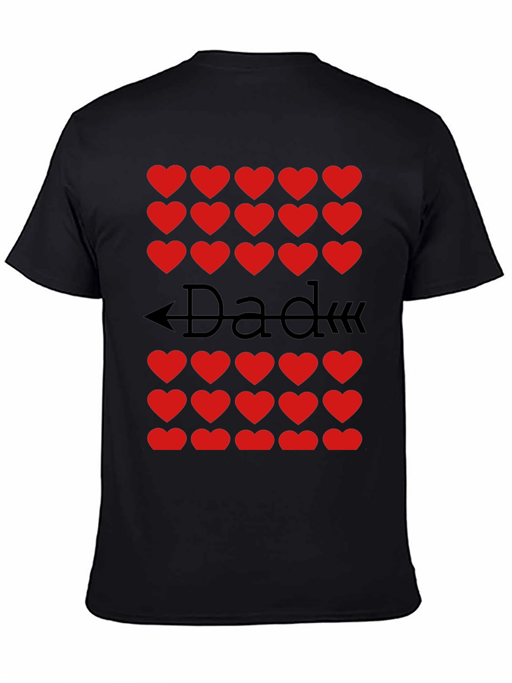 Dad Heart Arrow T-Shirt - Black Cotton Tee