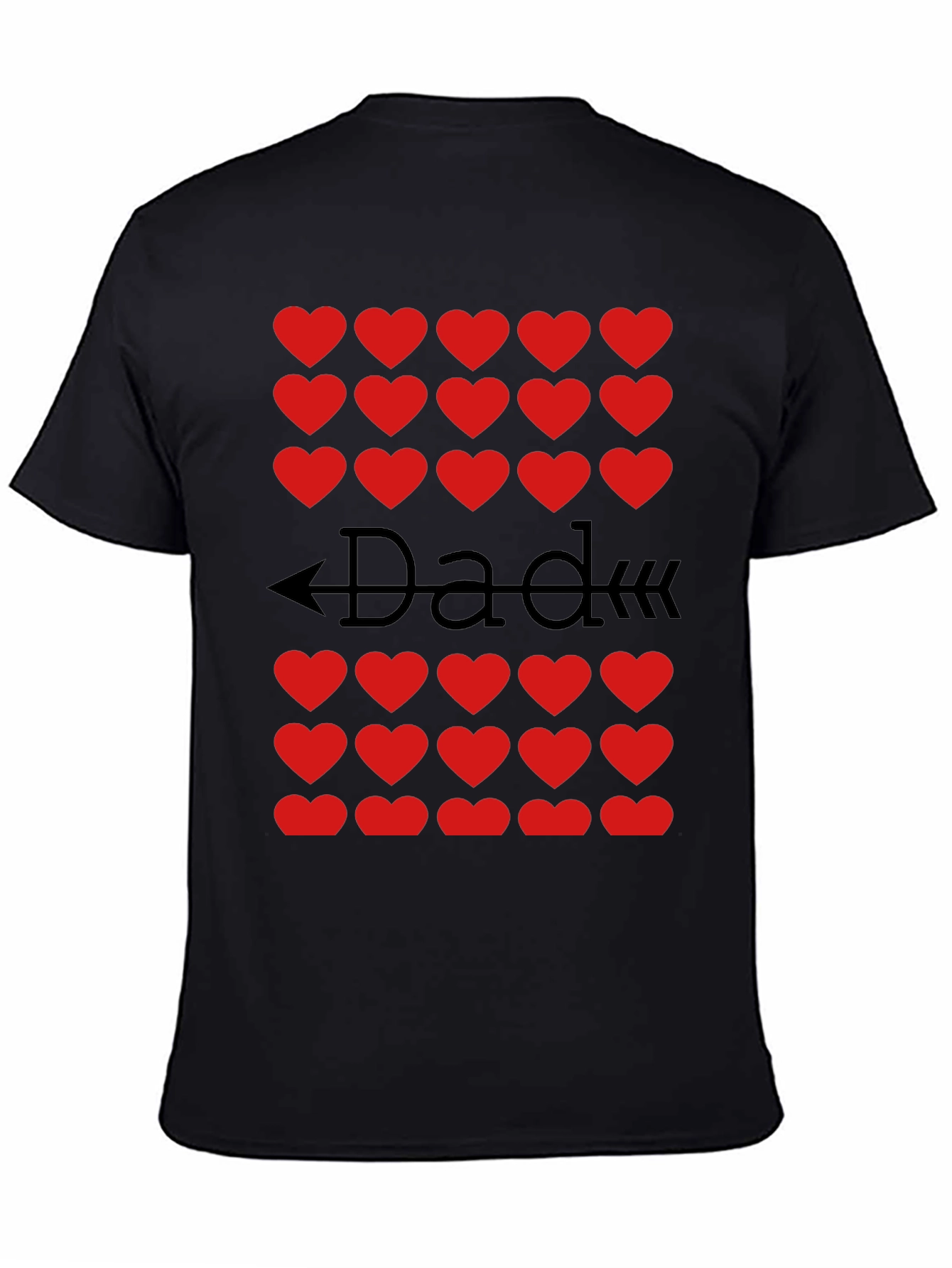 Dad Heart Arrow T-Shirt - Black Cotton Tee