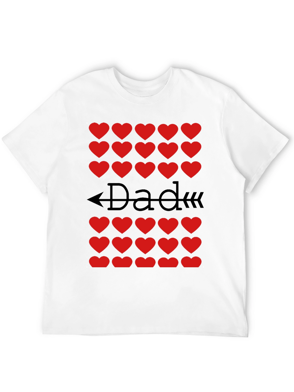 Dad Heart Arrow T-Shirt - Black Cotton Tee