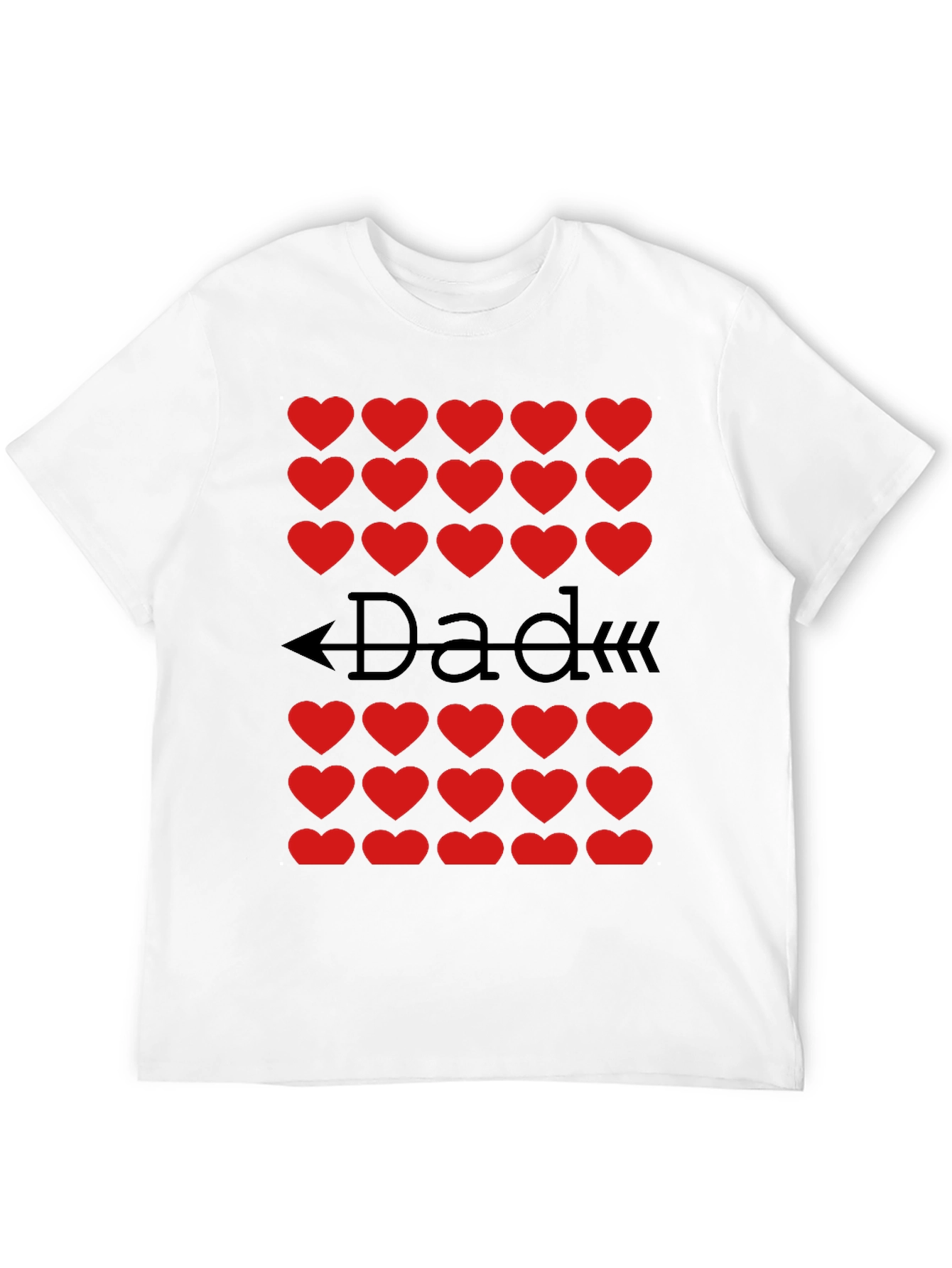 Dad Heart Arrow T-Shirt - Black Cotton Tee