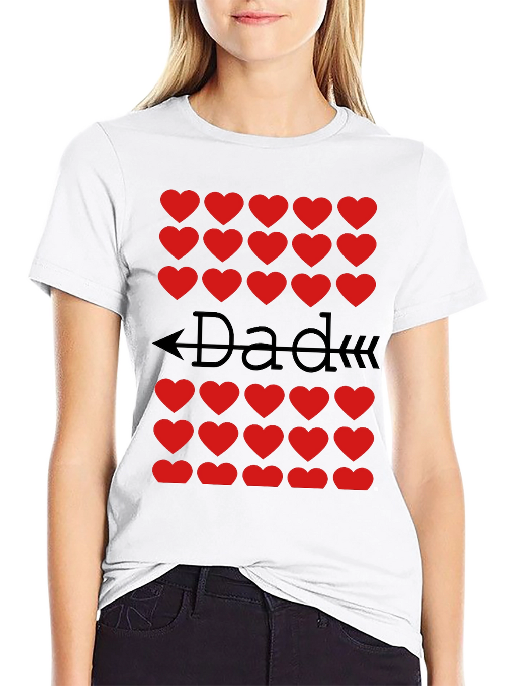 Dad Heart Arrow T-Shirt - Black Cotton Tee