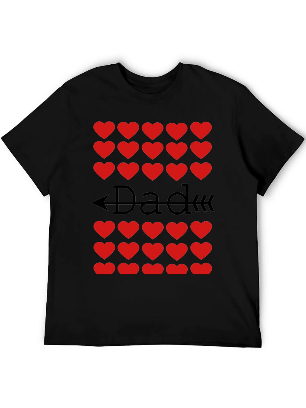 Dad Heart Arrow T-Shirt - Black Cotton Tee