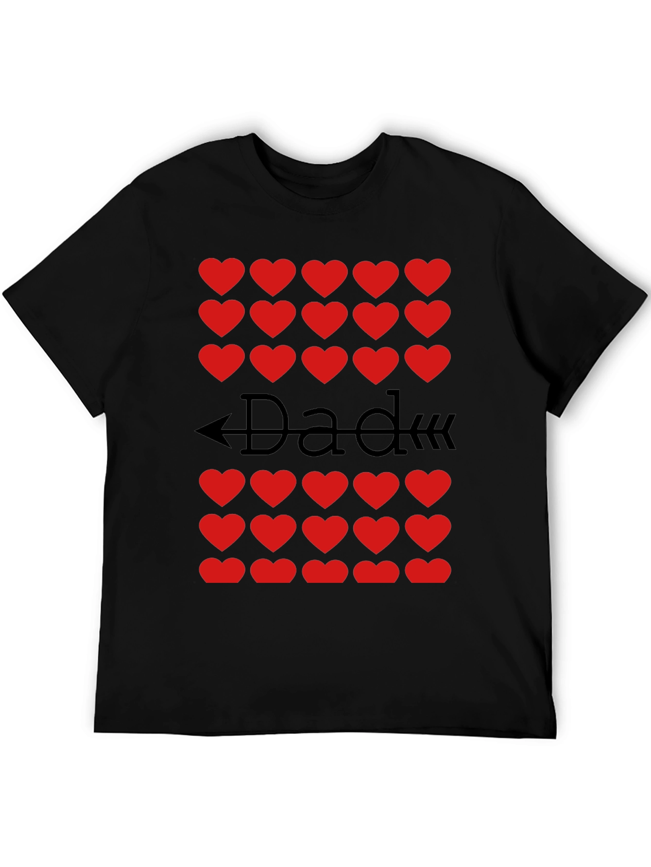 Dad Heart Arrow T-Shirt - Black Cotton Tee