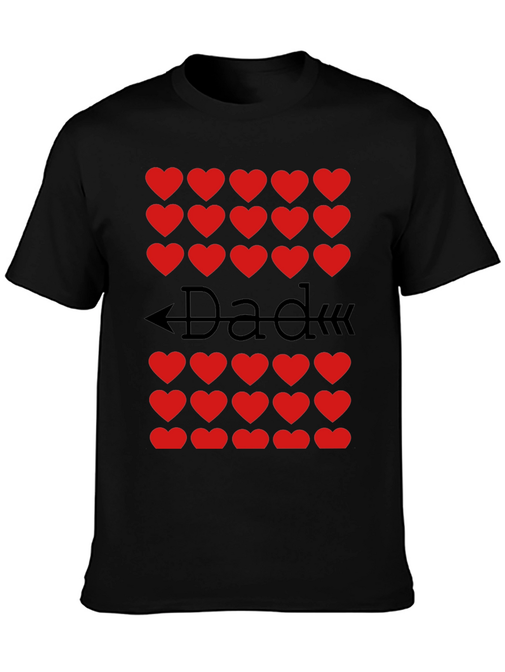 Dad Heart Arrow T-Shirt - Black Cotton Tee