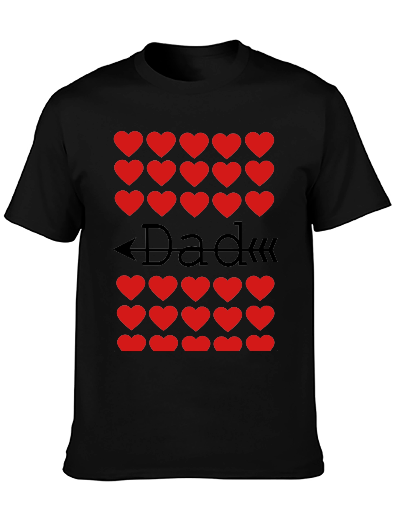 Dad Heart Arrow T-Shirt - Black Cotton Tee