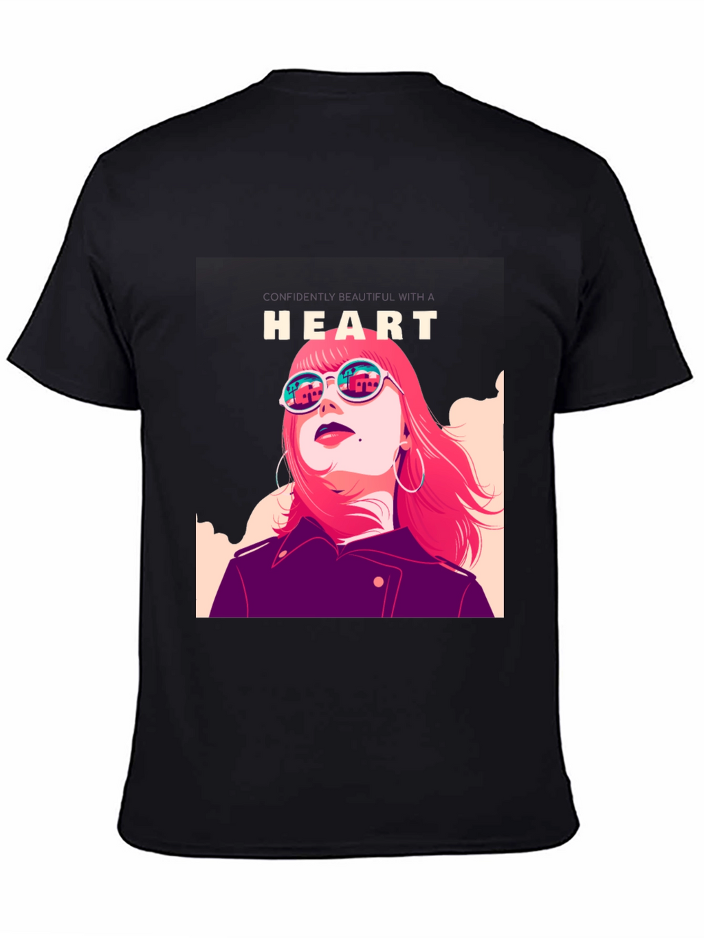Heart Illustration Black T-Shirt
