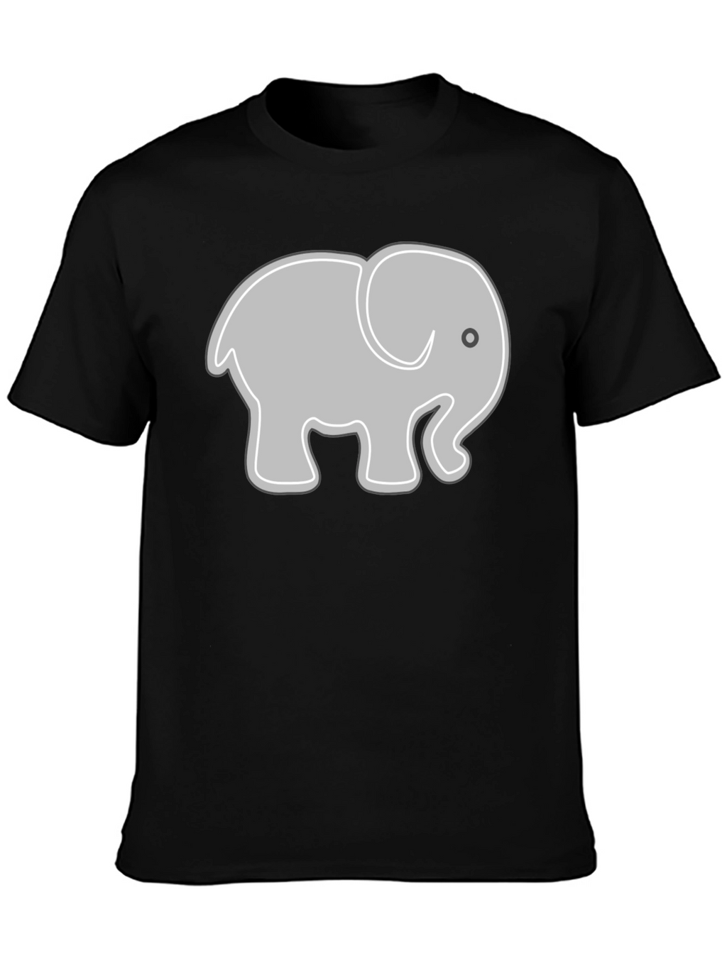 Elephant Graphic Tee - Black Cotton Comfort