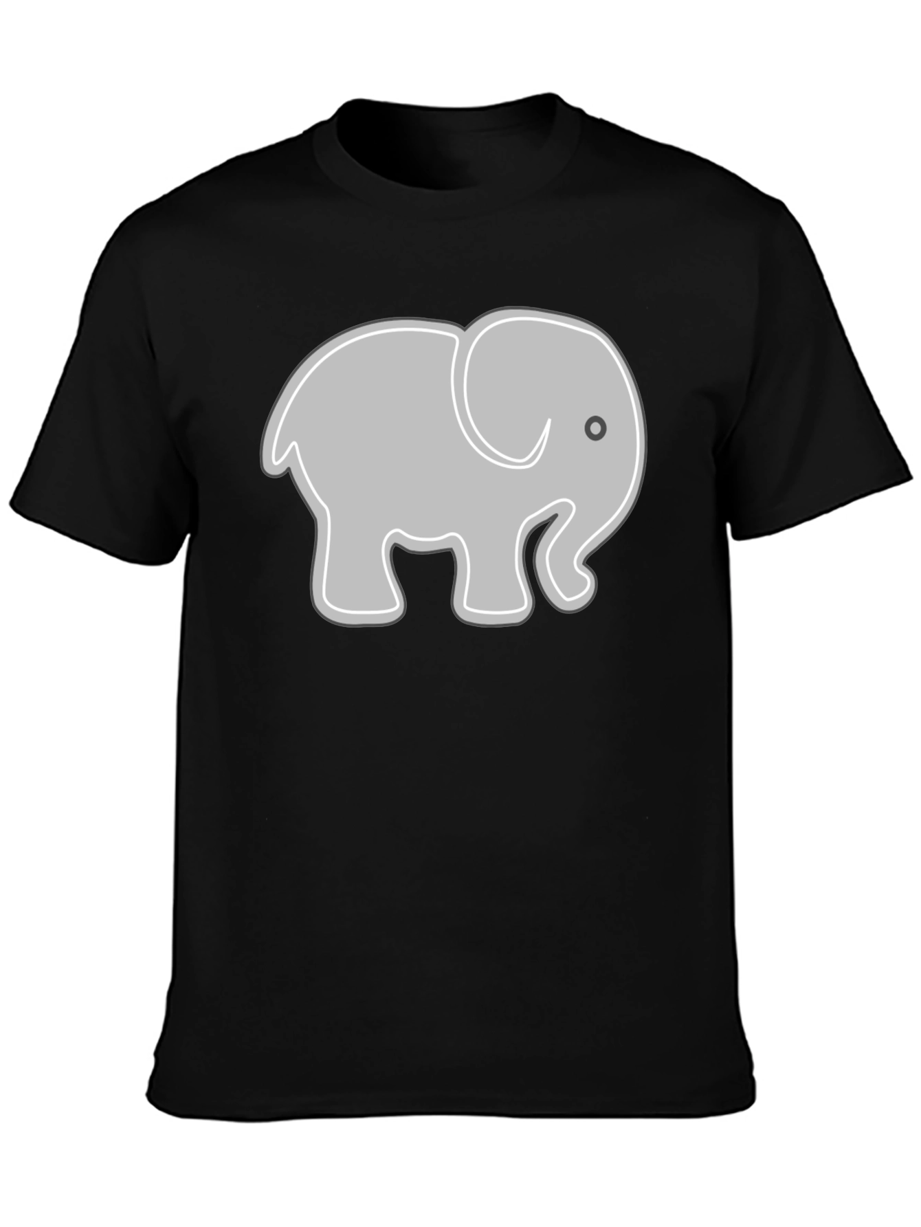 Elephant Graphic Tee - Black Cotton Comfort