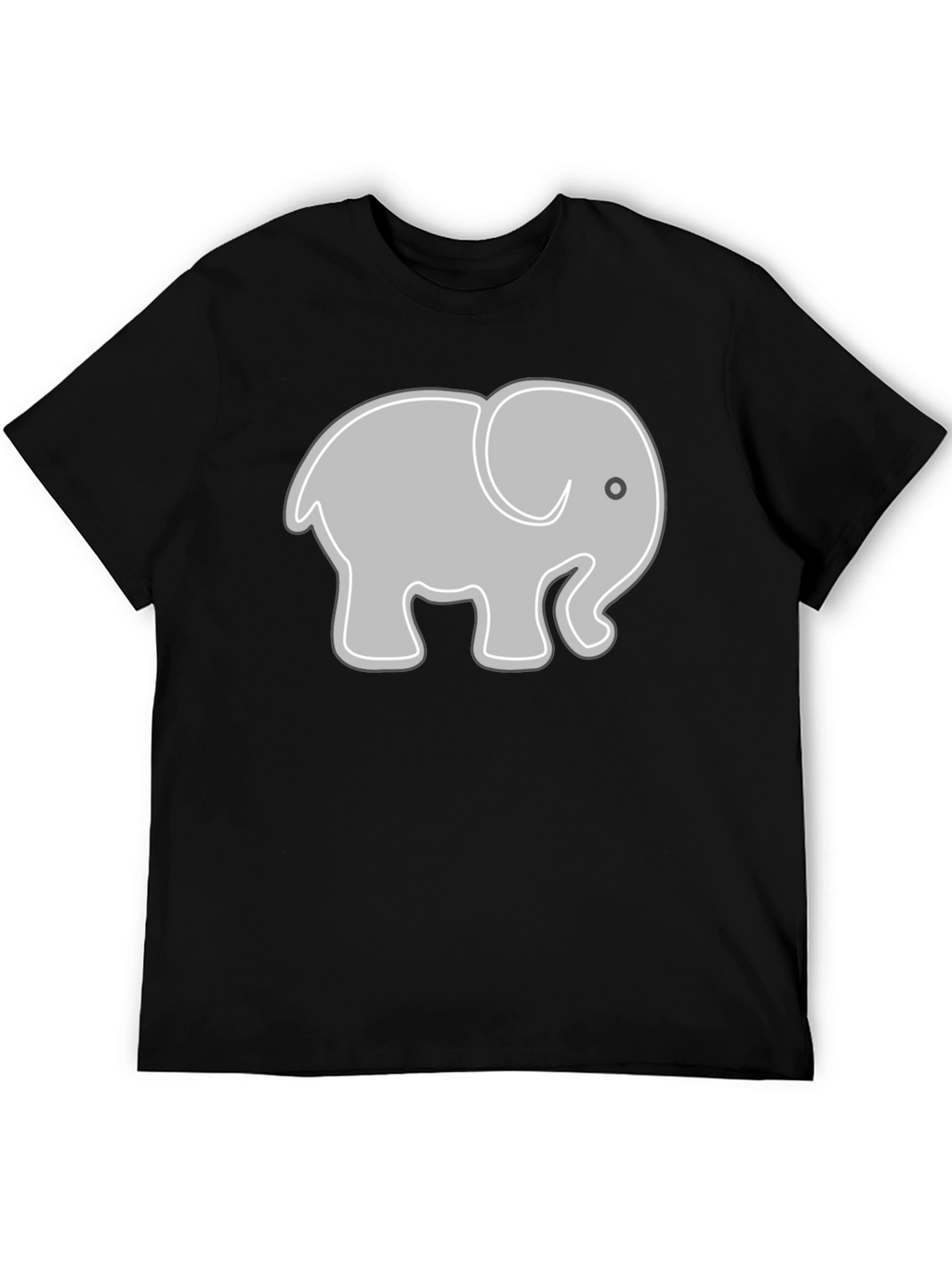 Elephant Graphic Tee - Black Cotton Comfort