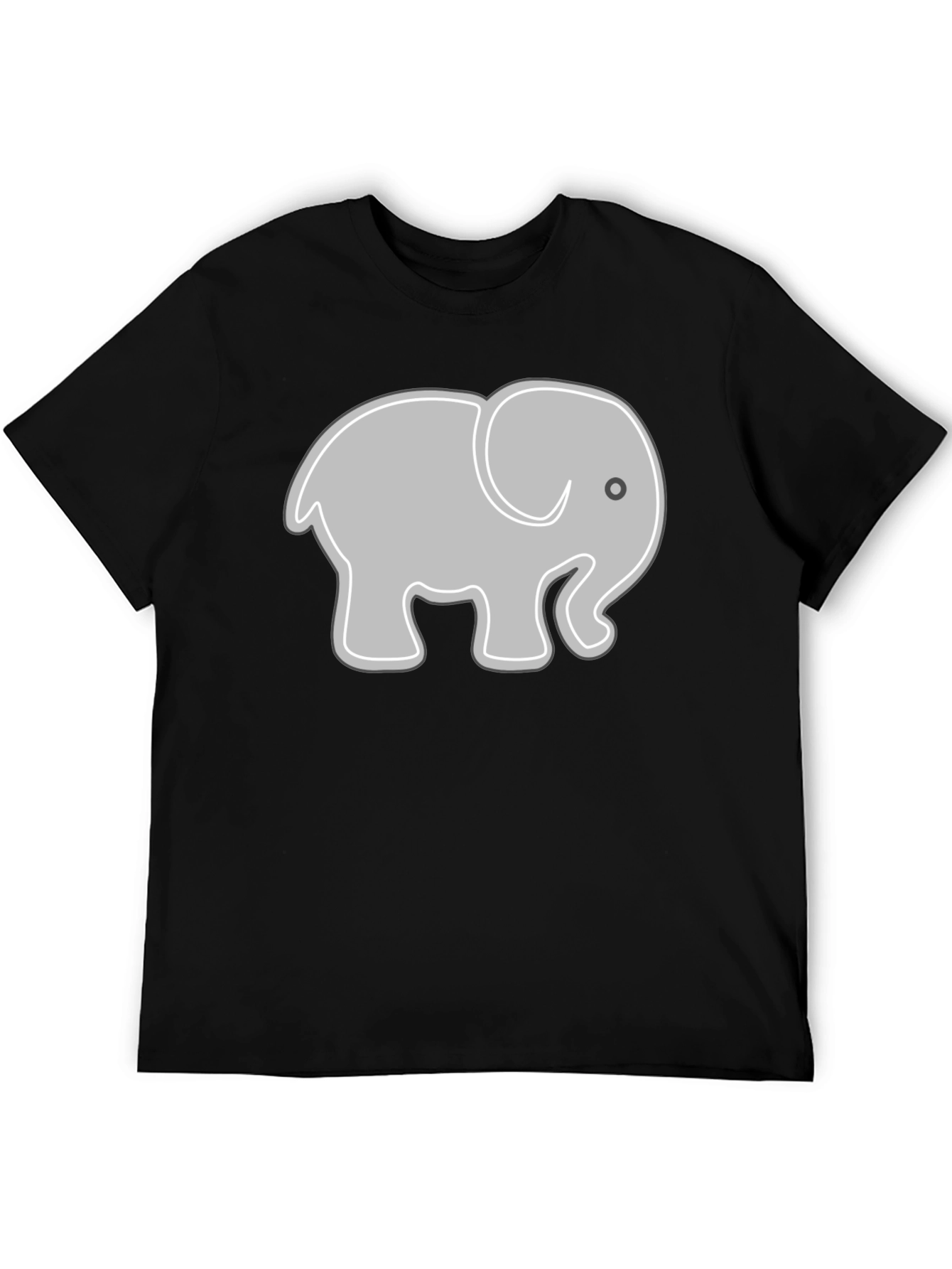 Elephant Graphic Tee - Black Cotton Comfort
