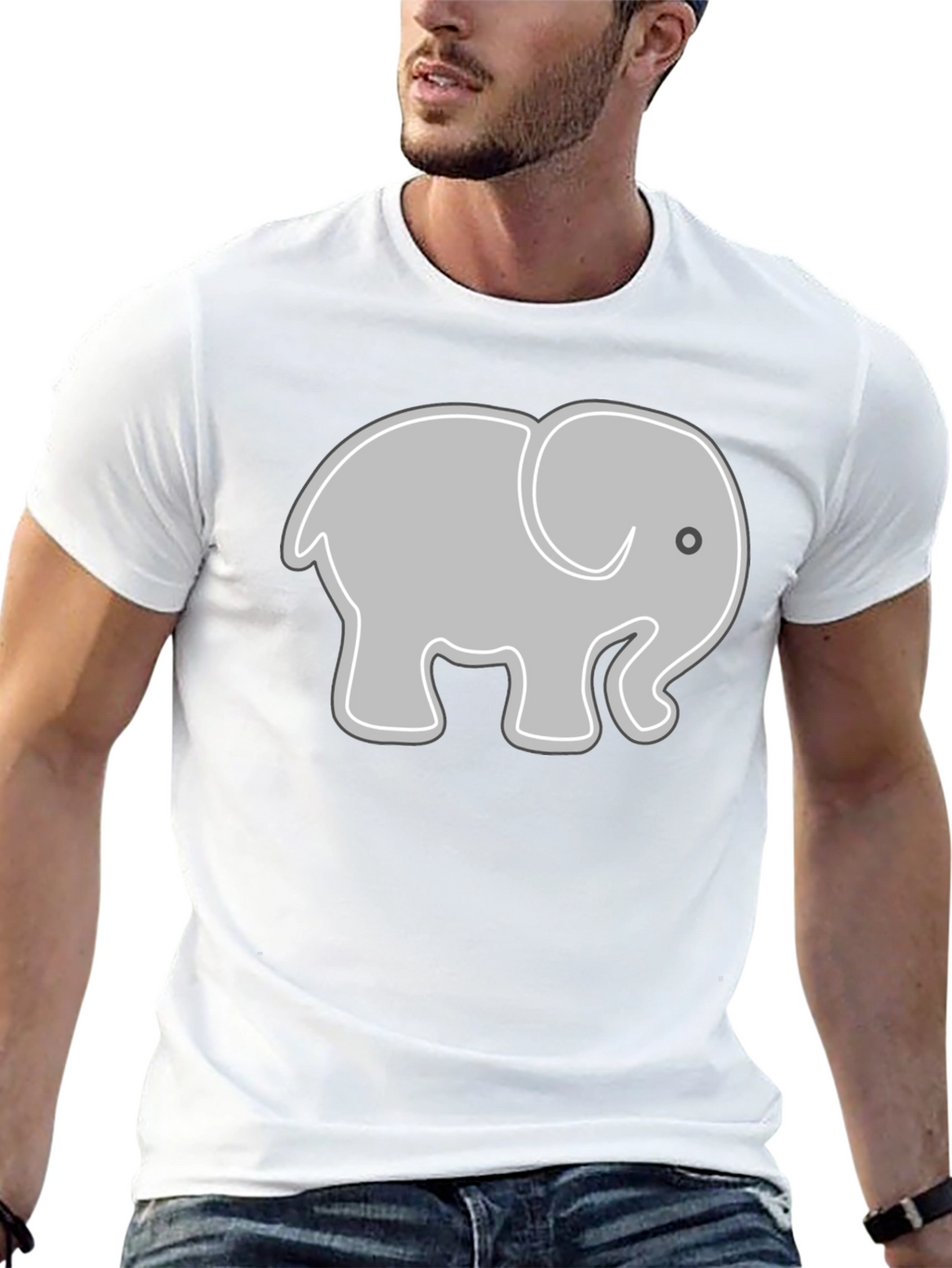 Elephant Graphic Tee - Black Cotton Comfort