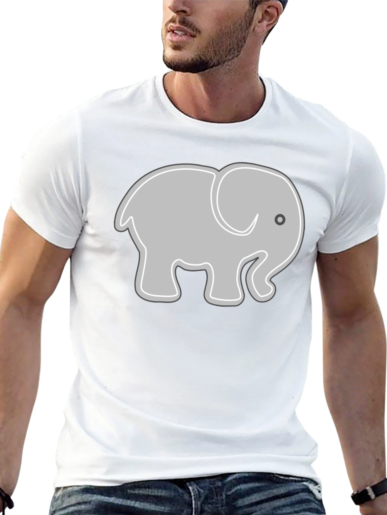 Elephant Graphic Tee - Black Cotton Comfort