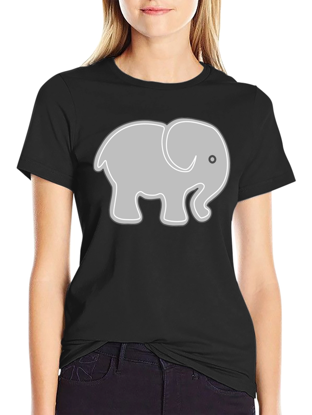 Elephant Graphic Tee - Black Cotton Comfort