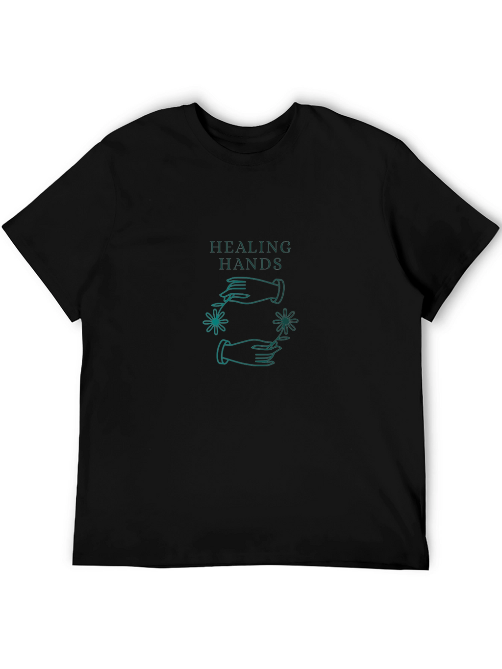 Healing Hands Graphic Tee - Black Cotton Comfort