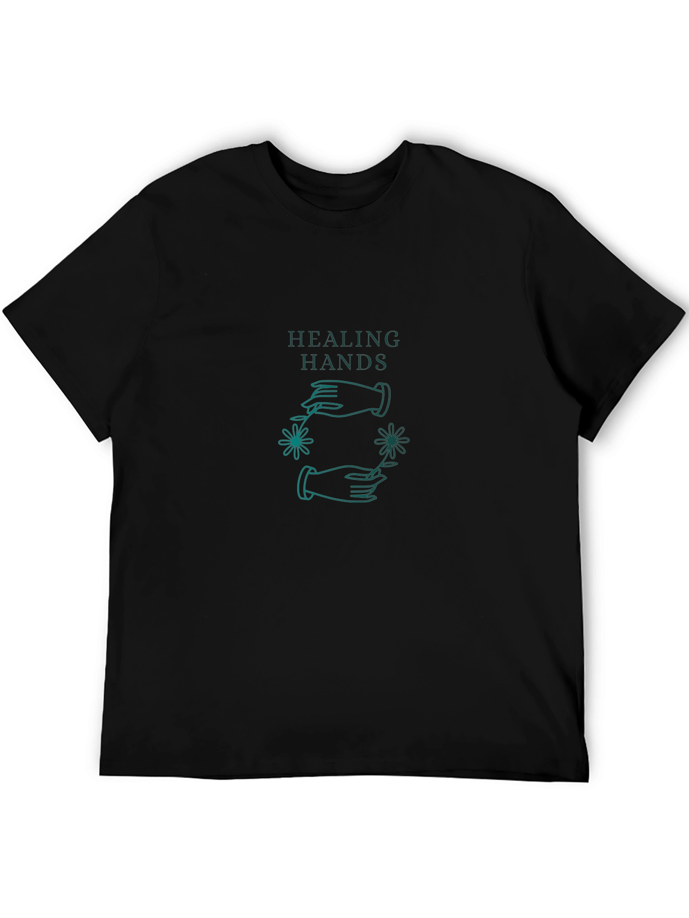 Healing Hands Graphic Tee - Black Cotton Comfort
