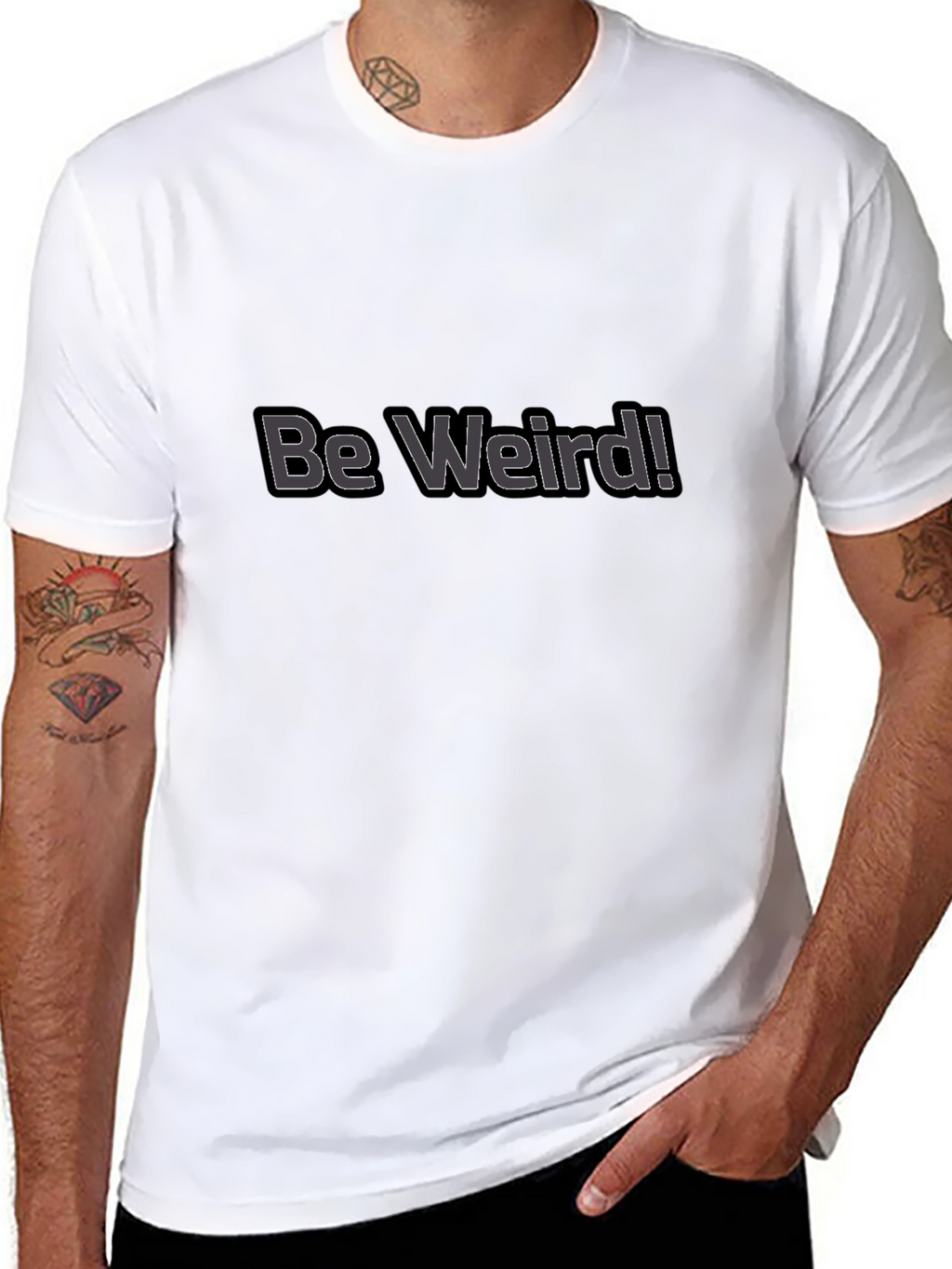 Be Weird! Graphic Tee - Black Cotton Casual T-Shirt