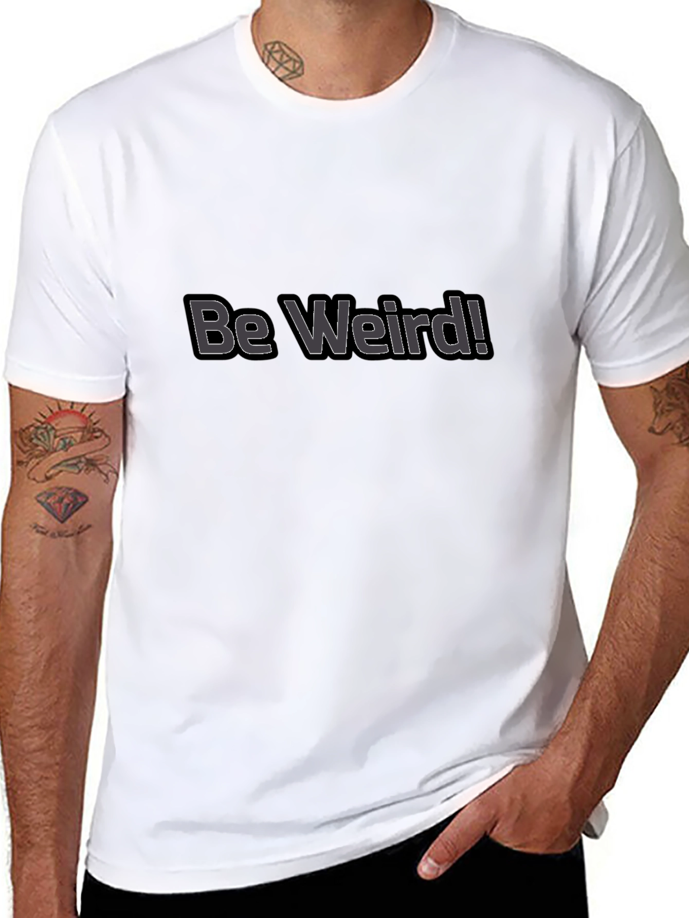 Be Weird! Graphic Tee - Black Cotton Casual T-Shirt