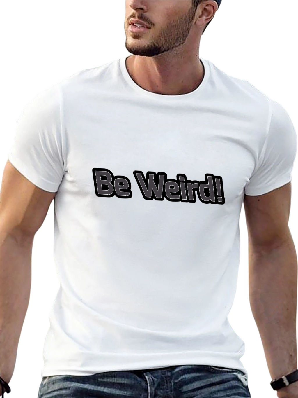 Be Weird! Graphic Tee - Black Cotton Casual T-Shirt