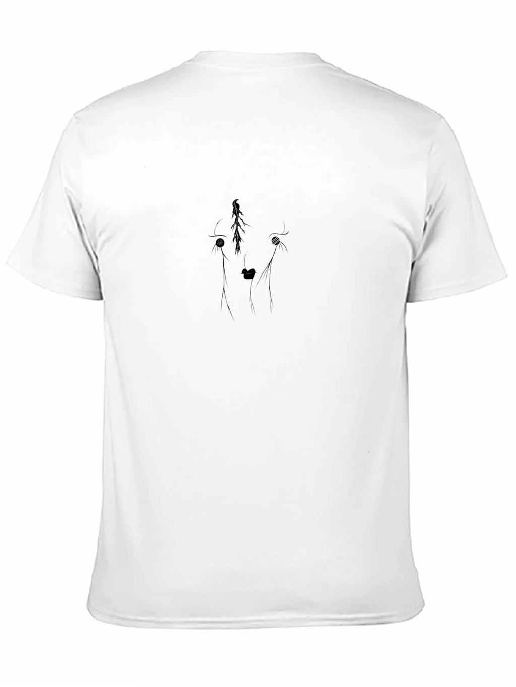 Abstract Wolf Line Art Black T-Shirt
