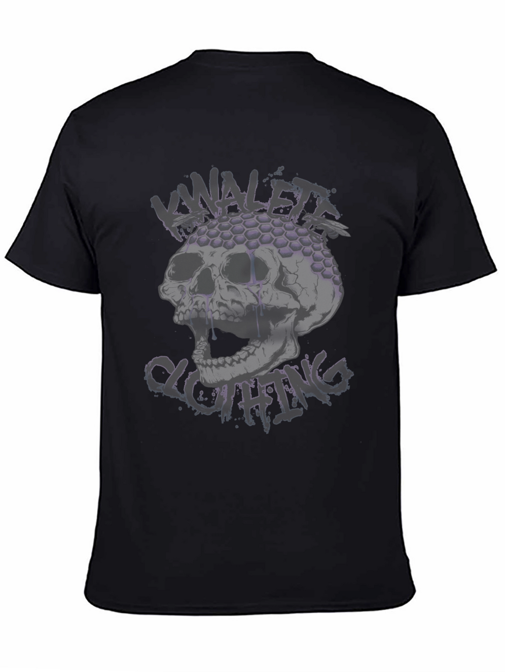 Skull & Honeycomb Graphic Black T-Shirt