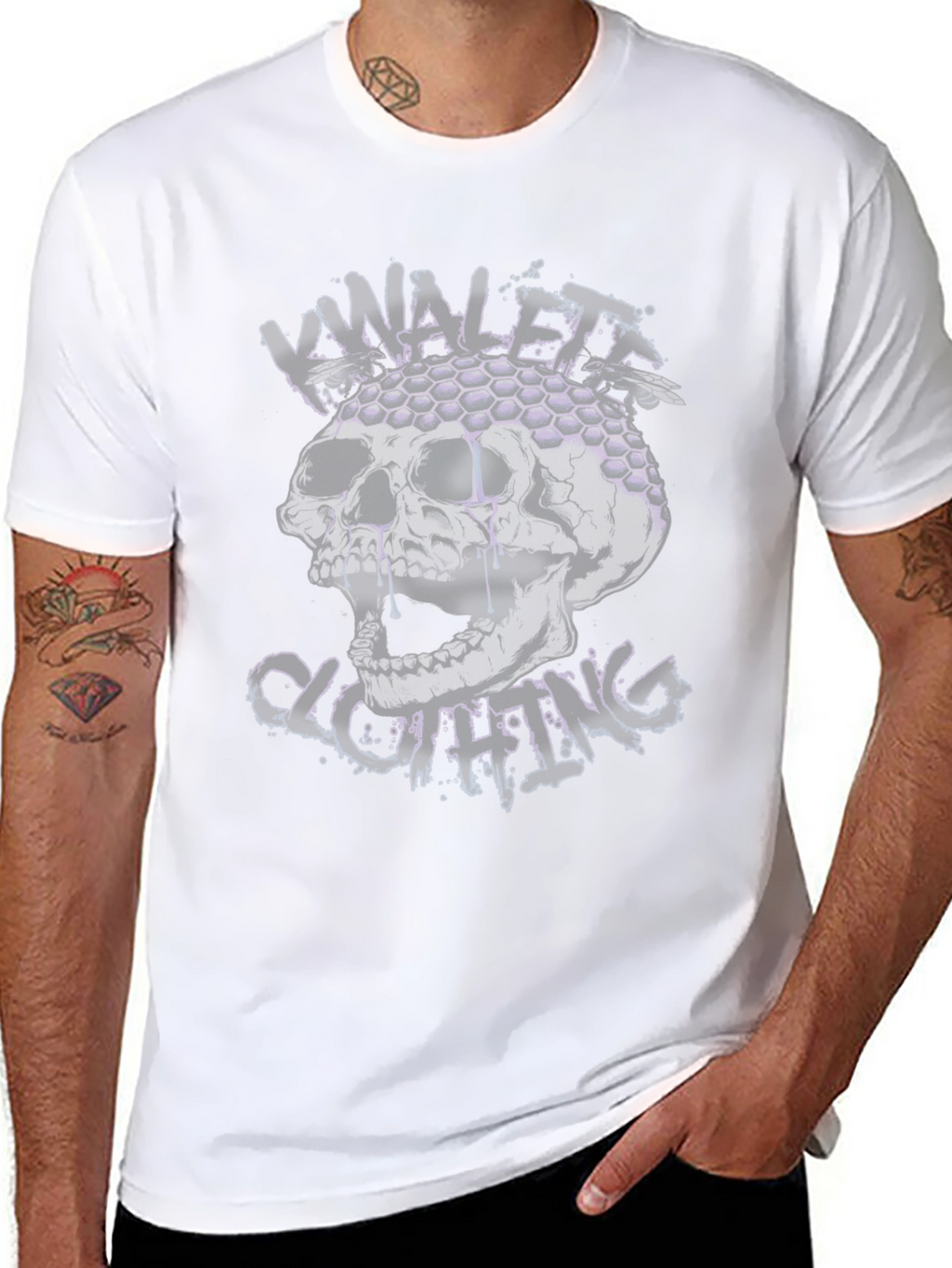 Skull & Honeycomb Graphic Black T-Shirt